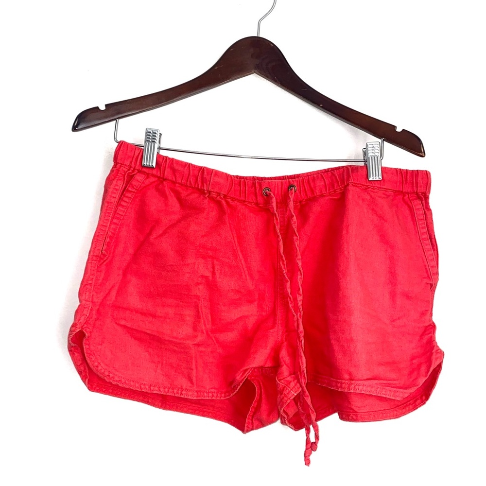 JCREW Womens Medium Coral C6430 2.5" Pull On Drawstring Linen Shorts XX19